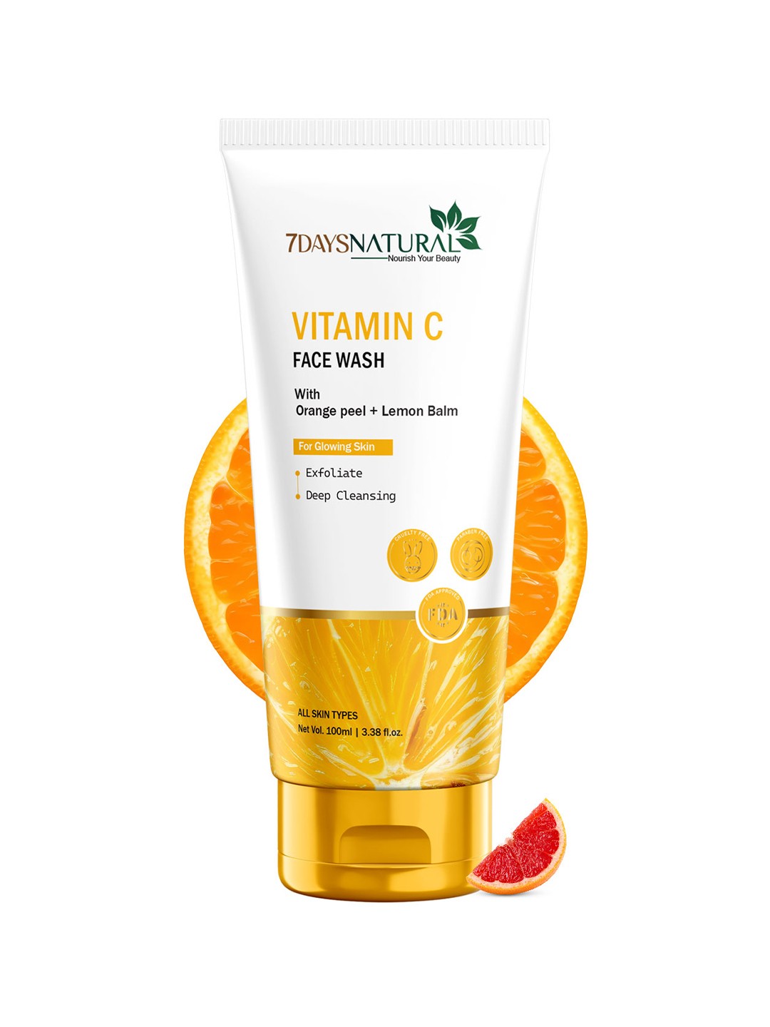 

7 DAYS Vitamin C Face Wash for All Skin Types - 100 g, White