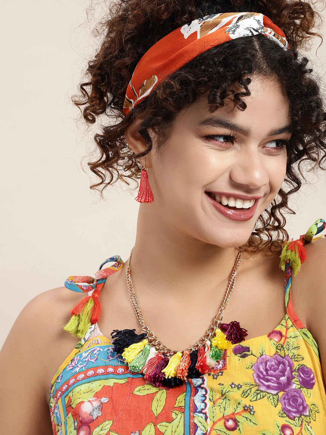 

Sangria Women Multicoloured Tasselled Jewellery Set, Multi