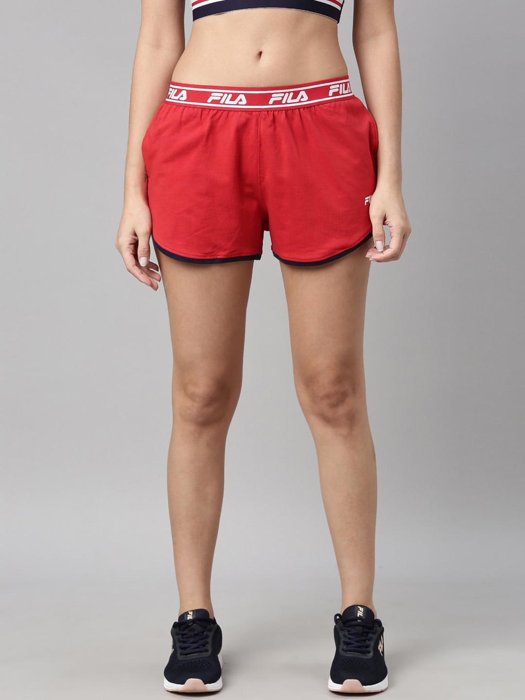 

FILA Women Red Training or Gym Sports Shorts