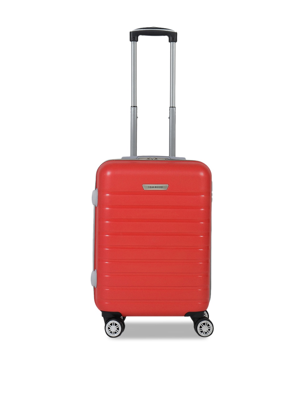 

Teakwood Leathers Red Textured Hard-Sided Cabin Trolley Suitcase