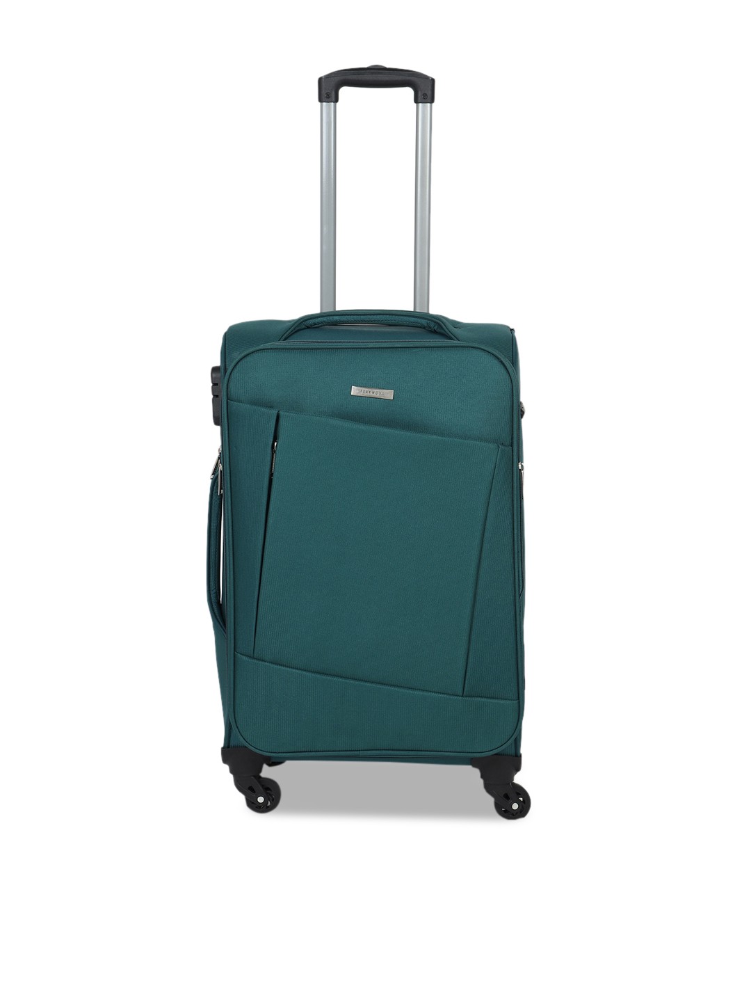 

Teakwood Leathers Teal Green Solid Soft-Sided Trolley Suitcase