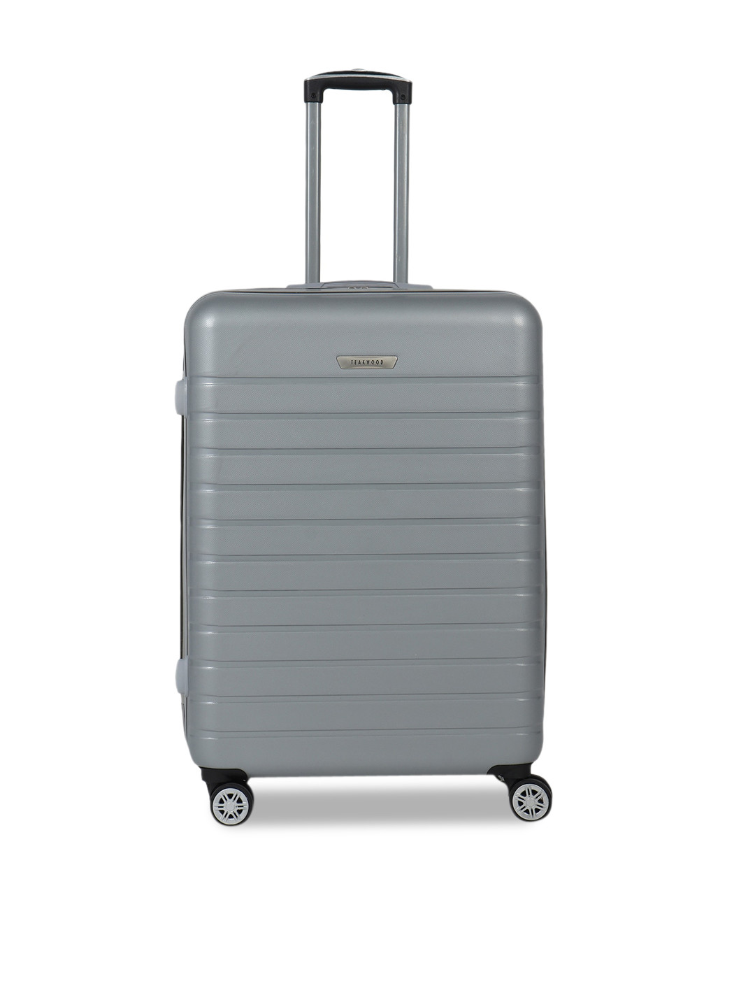 

Teakwood Leathers Silver-Colored Solid Hard-Sided Water-Resistant Cabin Trolley Suitcase