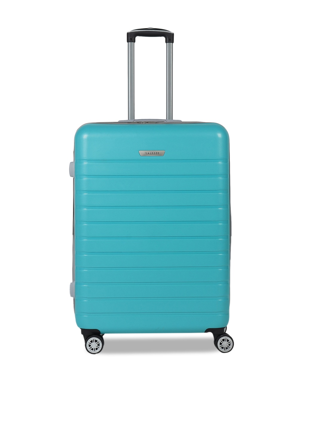 

Teakwood Leathers Turquoise Blue Textured Hard-Sided Large Trolley Suitcase