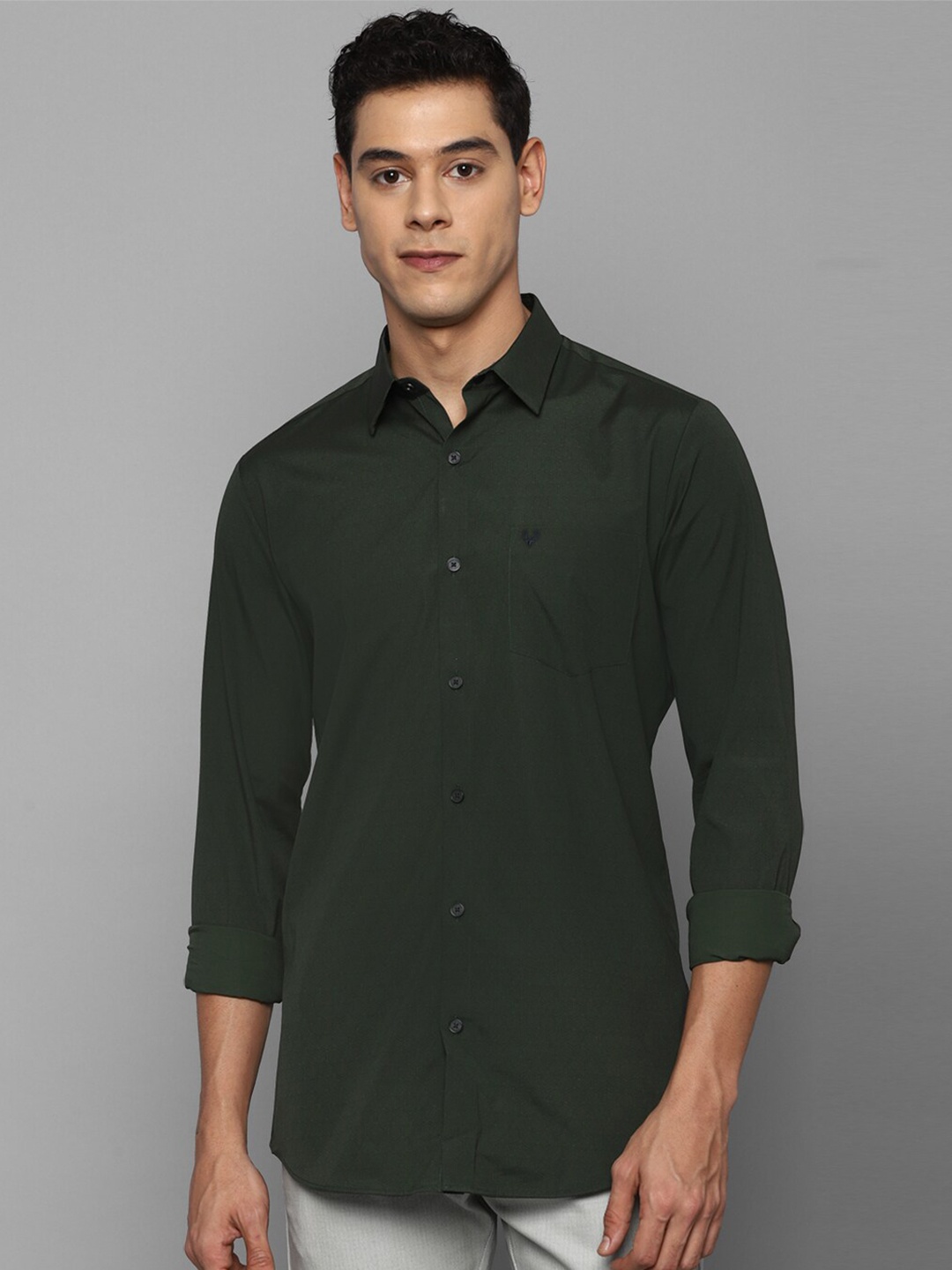 

Allen Solly Men Green Slim Fit Printed Casual Shirt 97% Cotton