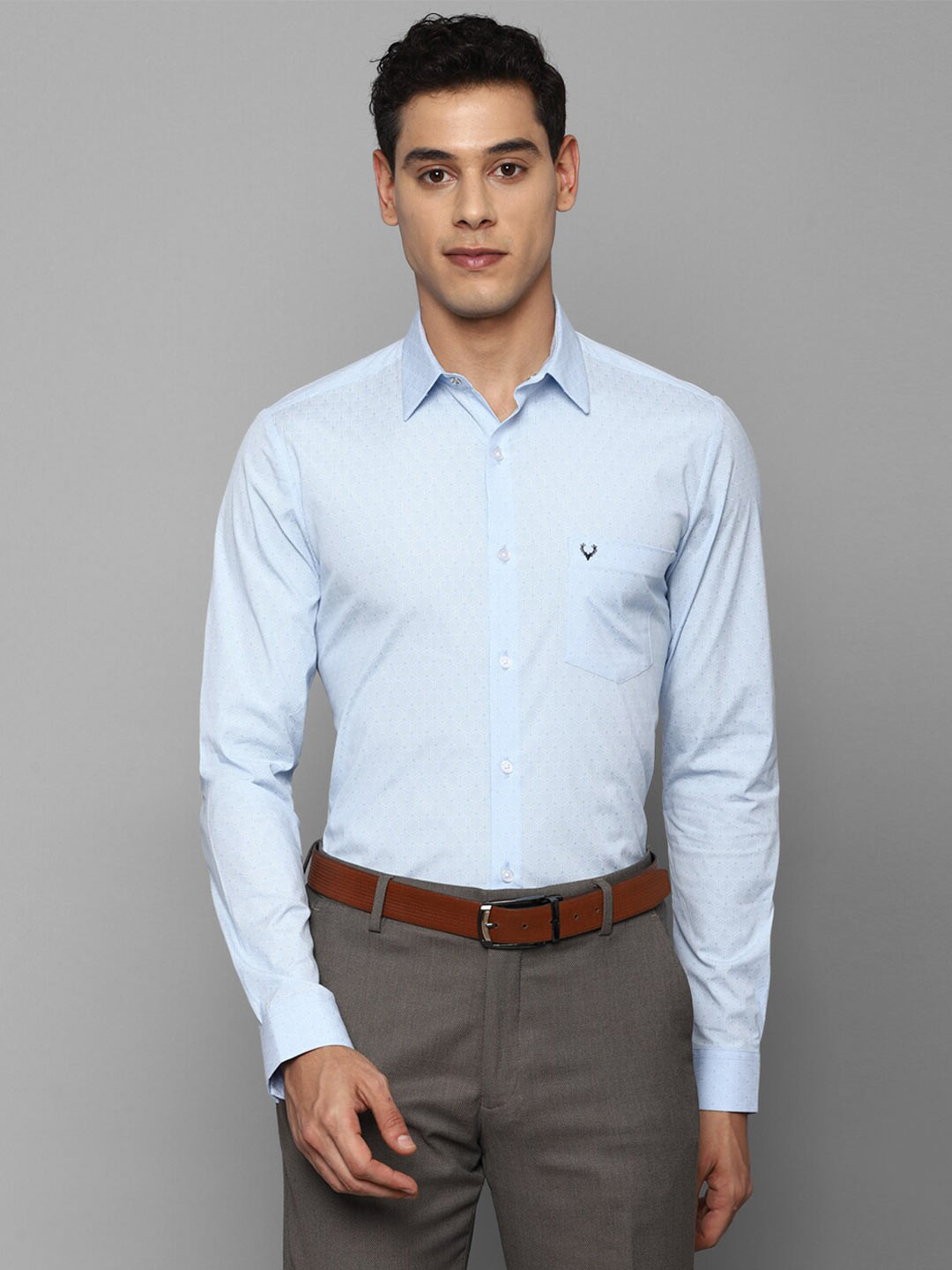 

Allen Solly Men Blue Slim Fit Printed Cotton Casual Shirt