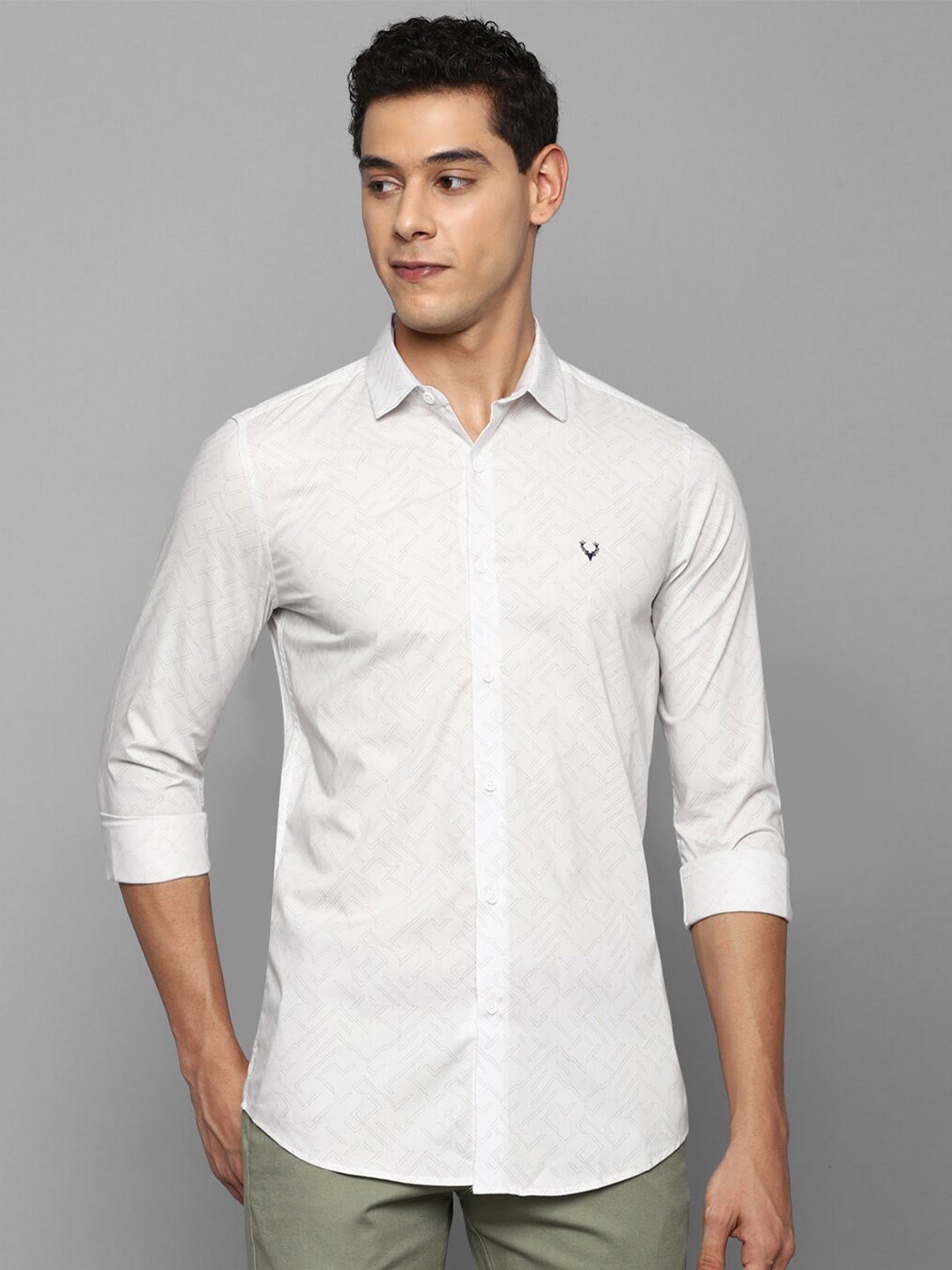 

Allen Solly Men White Slim Fit Printed Casual Shirt