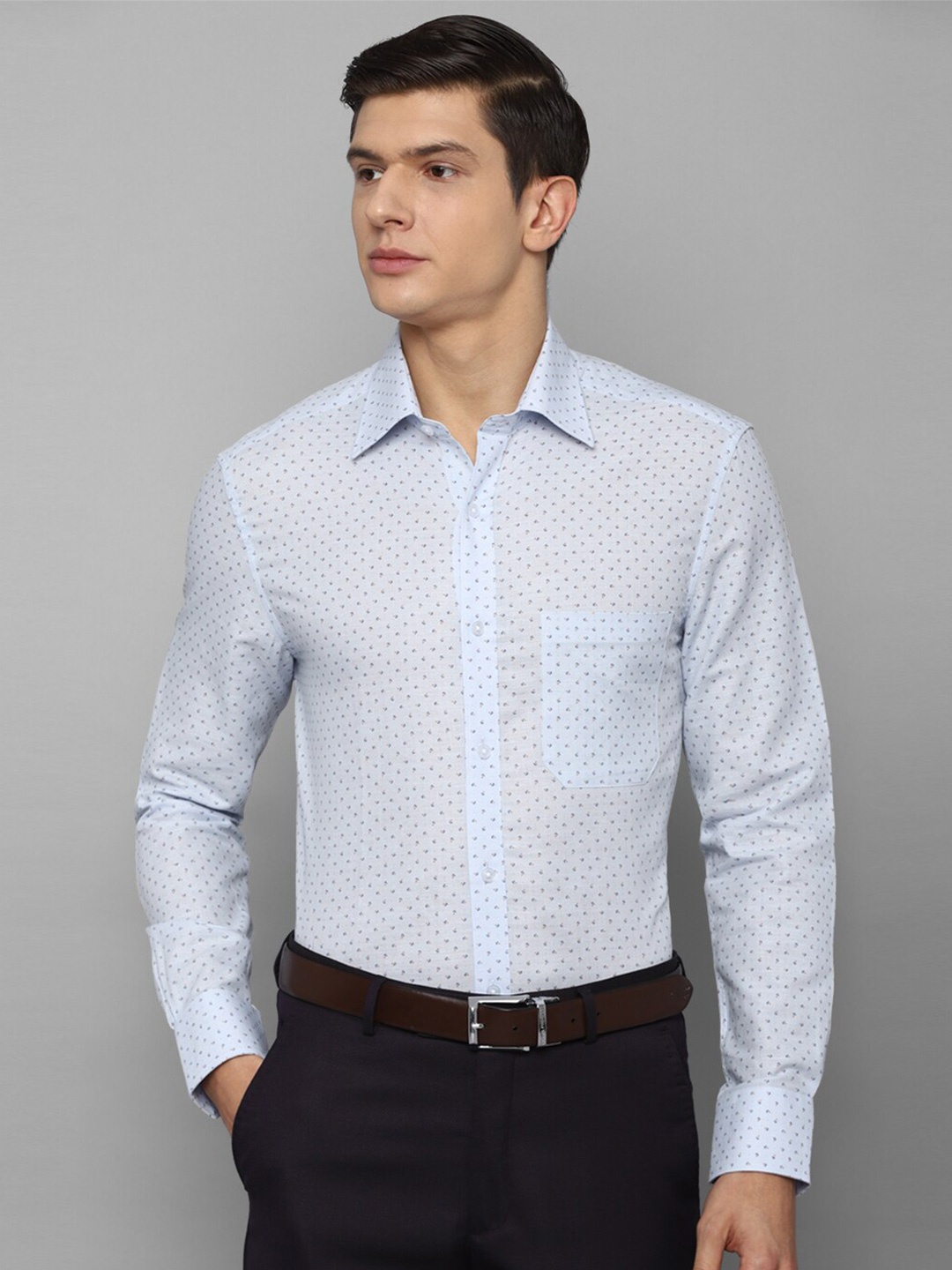 

Louis Philippe Men Blue Printed Formal Shirt