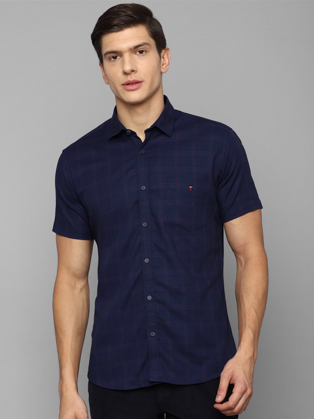 

Louis Philippe Sport Men Navy Blue Slim Fit Checked Casual Shirt