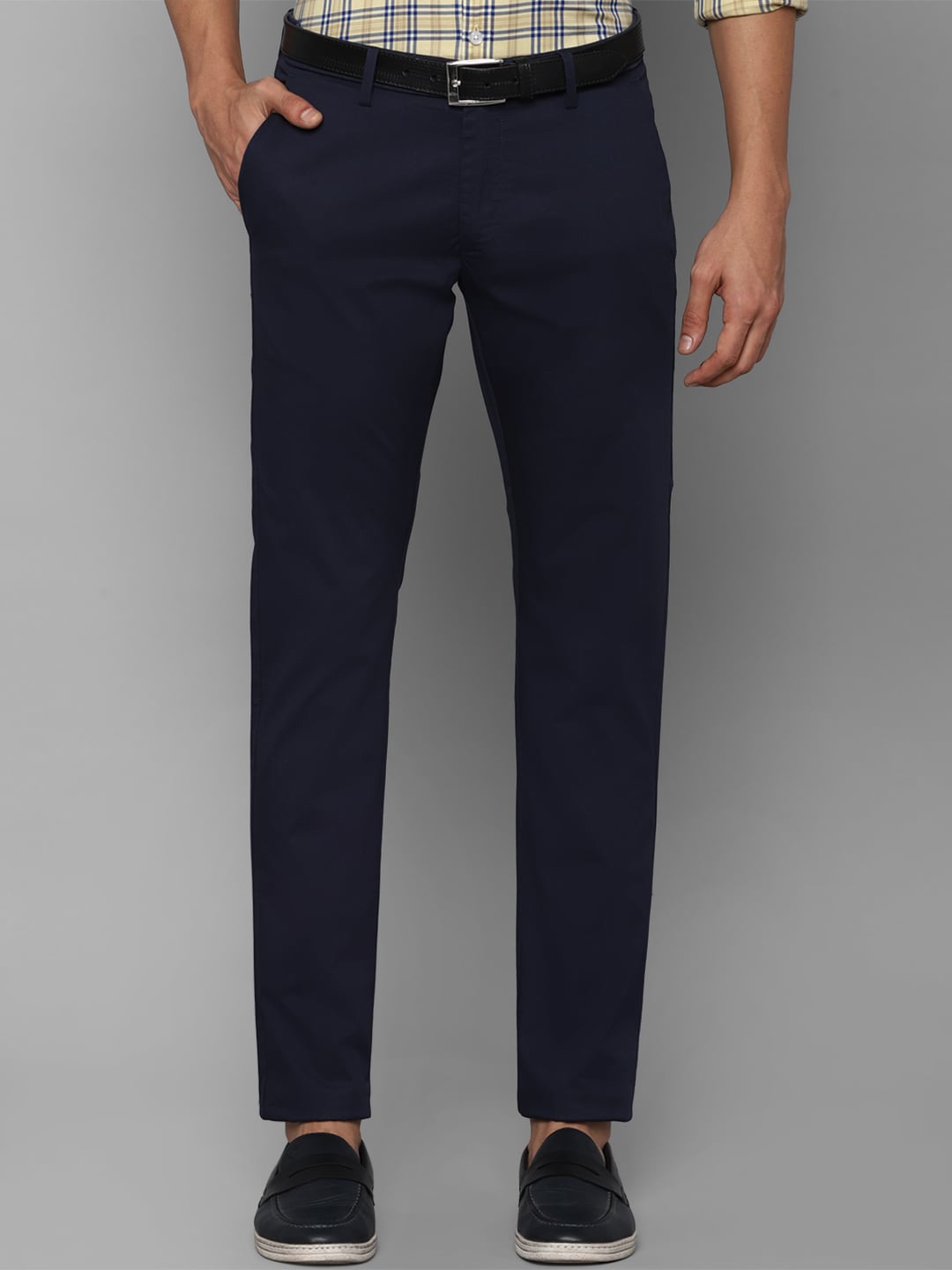 

Allen Solly Men Navy Blue Slim Fit Trousers