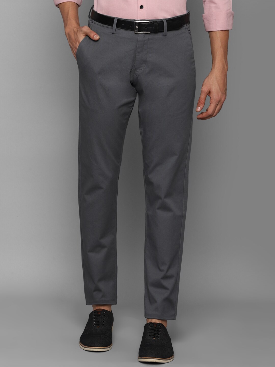 

Allen Solly Men Grey Slim Fit Trousers