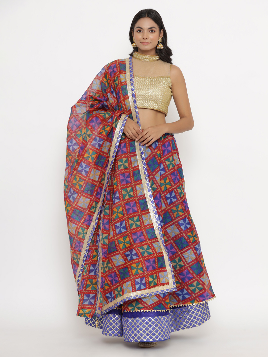 

Kesarya Purple & Blue Embellished Ready to Wear Lehenga & Unstitched Blouse With Dupatta