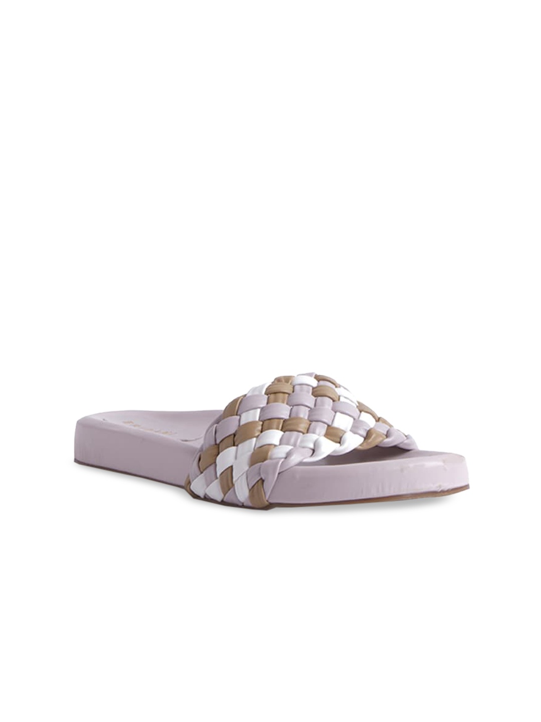 

ERIDANI Women Purple Printed Open Toe Flats