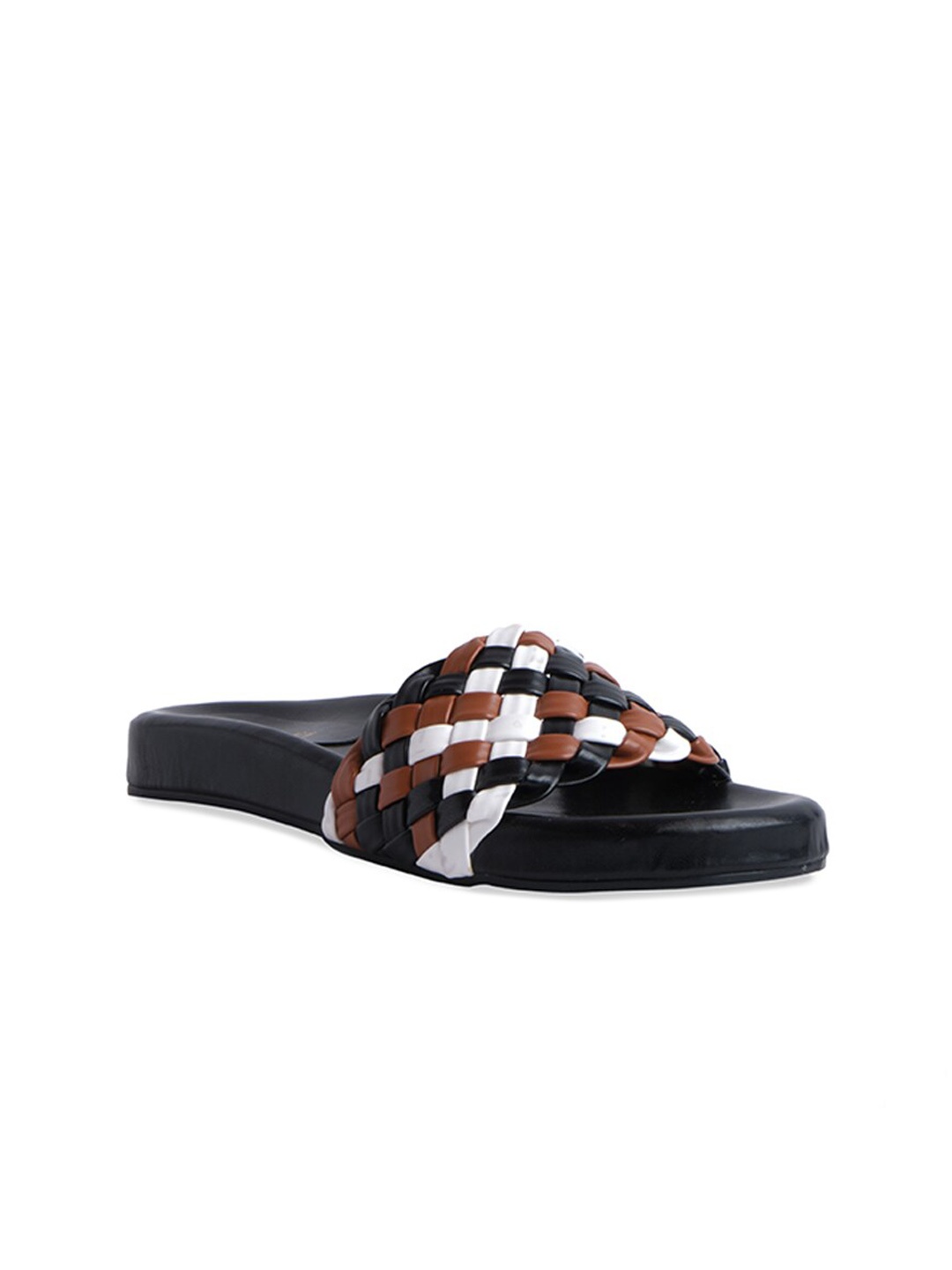 

ERIDANI Women Black Open Toe Flats