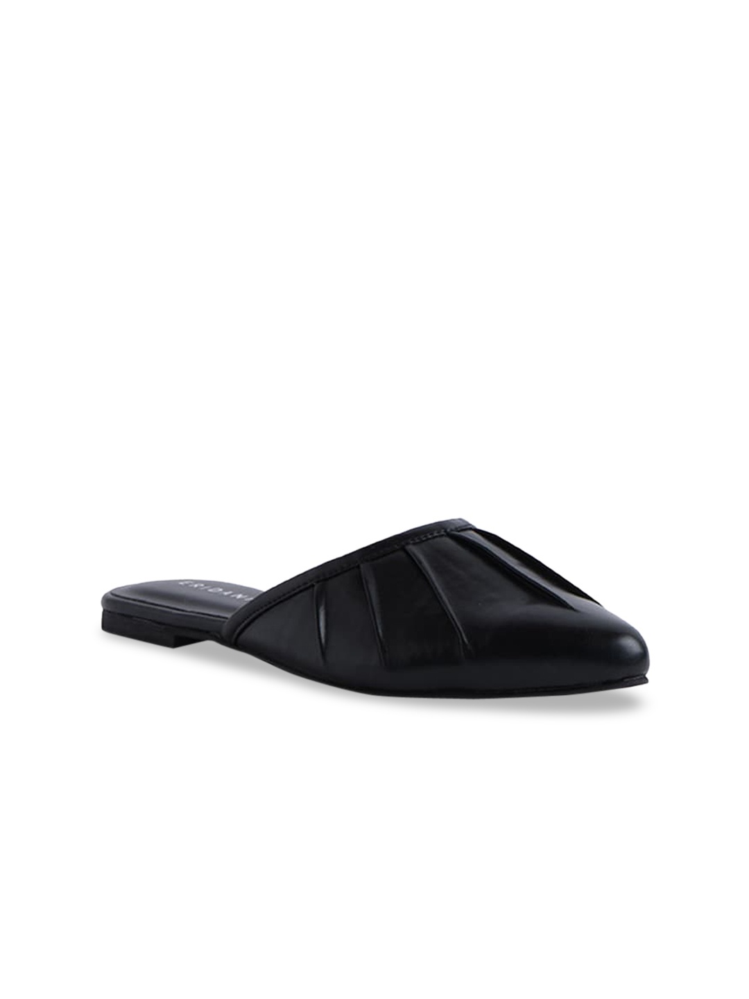 

ERIDANI Women Black Textured Mules Flats