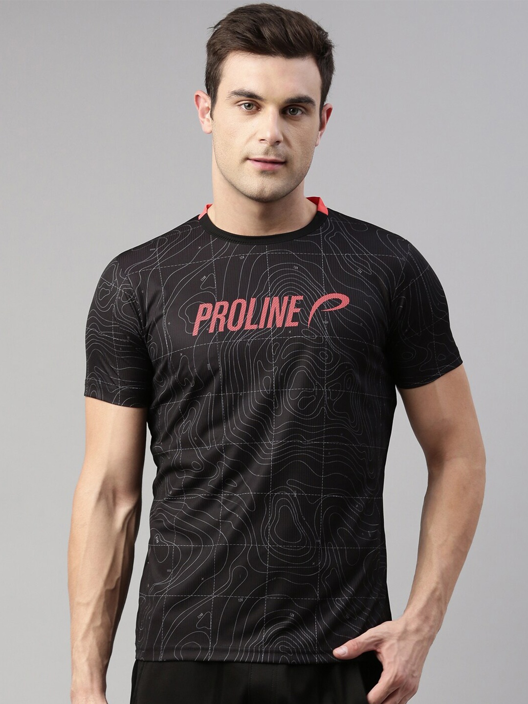 

Proline Active Men Black Printed T-shirt