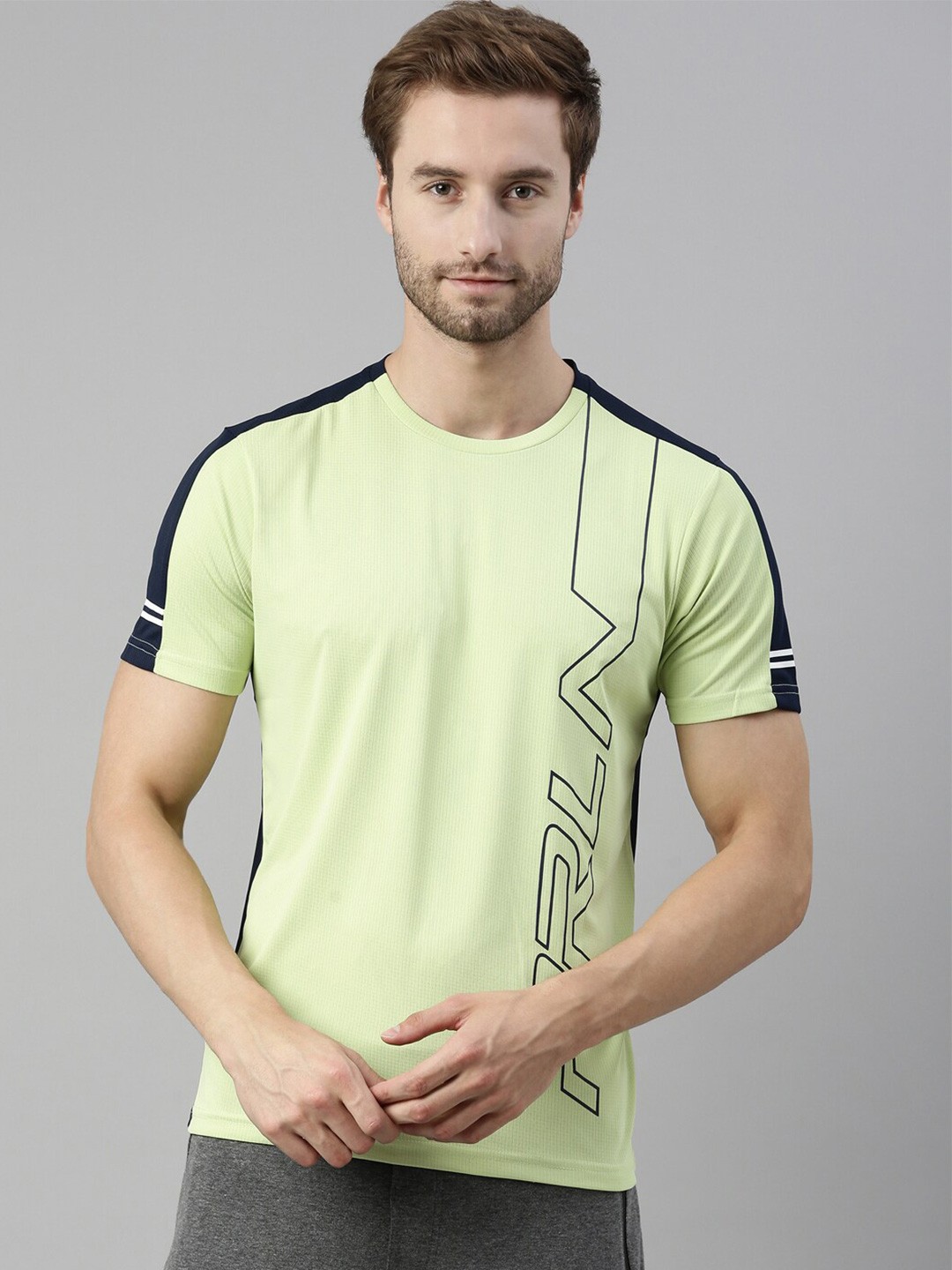 

Proline Active Men Green Printed Training or Gym T-shirt