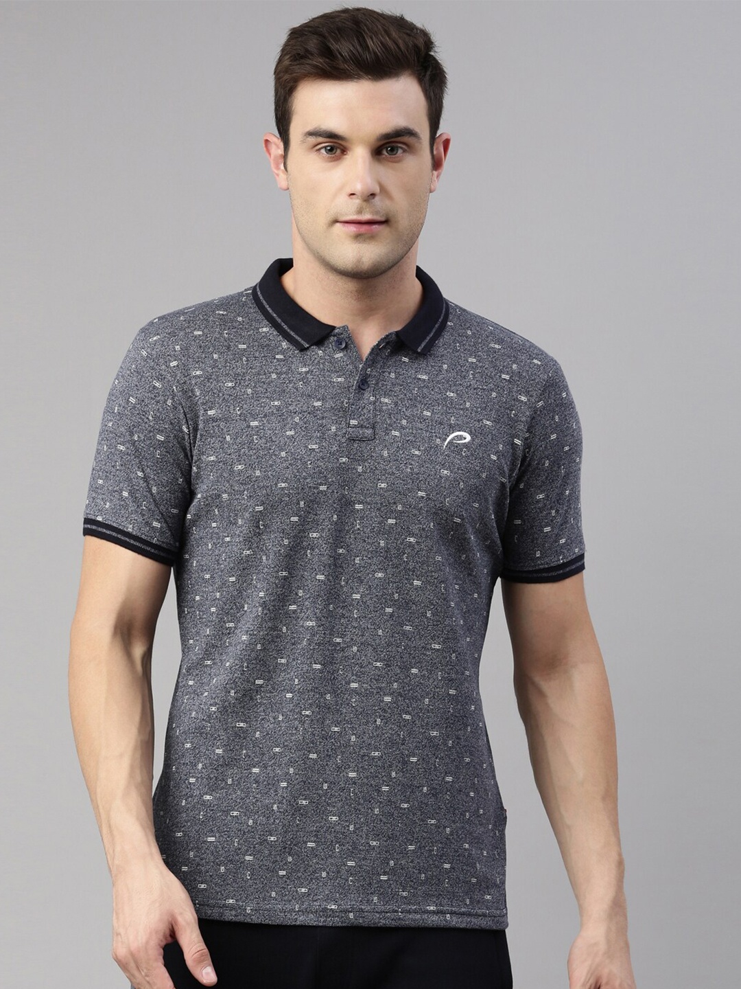 

Proline Active Men Blue Polo Collar Organic Cotton T-shirt