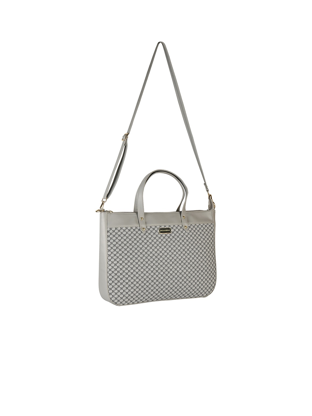

Bellissa Women Grey & Black Textured PU Laptop Bag