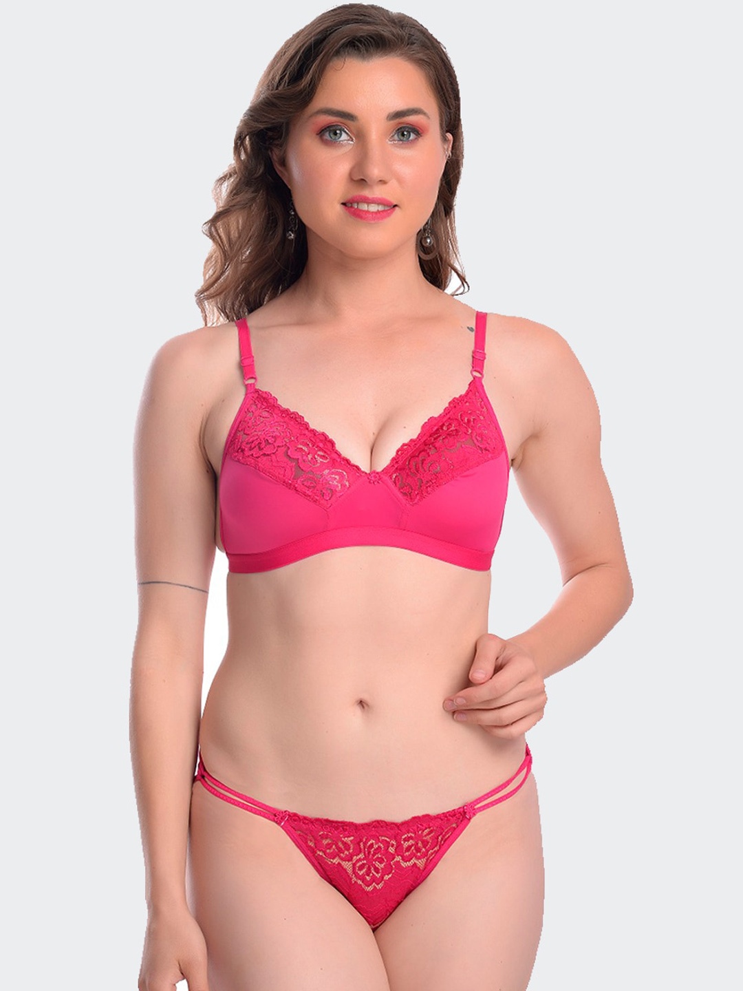 

Fleurt Women Pink Solid Lingerie Set Fleurt-L.Set-Ballon-PK-30-Pink