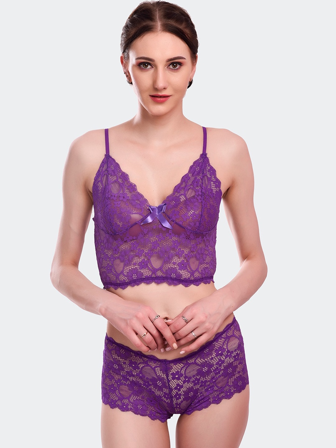 

Fleurt Women Purple Solid Lingerie Set Fleurt-L.Set-170-PR-S