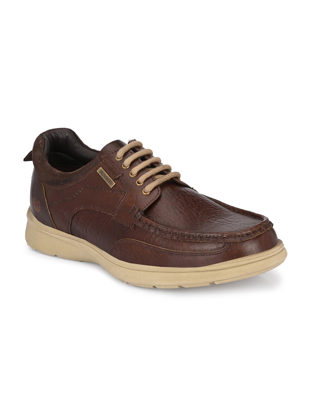 

MONDAIN Men Brown Leather Derbys