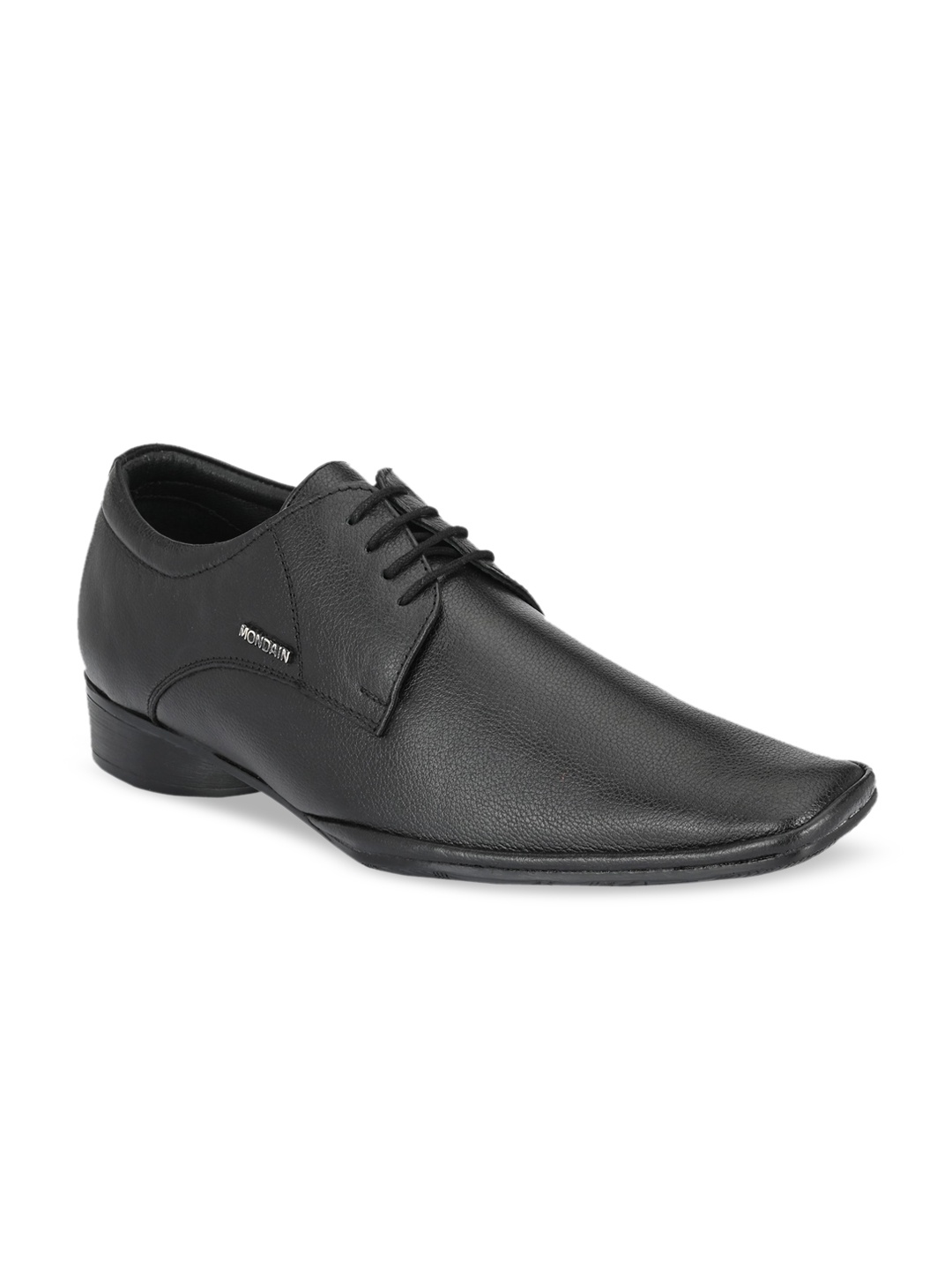 

MONDAIN Men Black Solid Formal Derbys Shoes