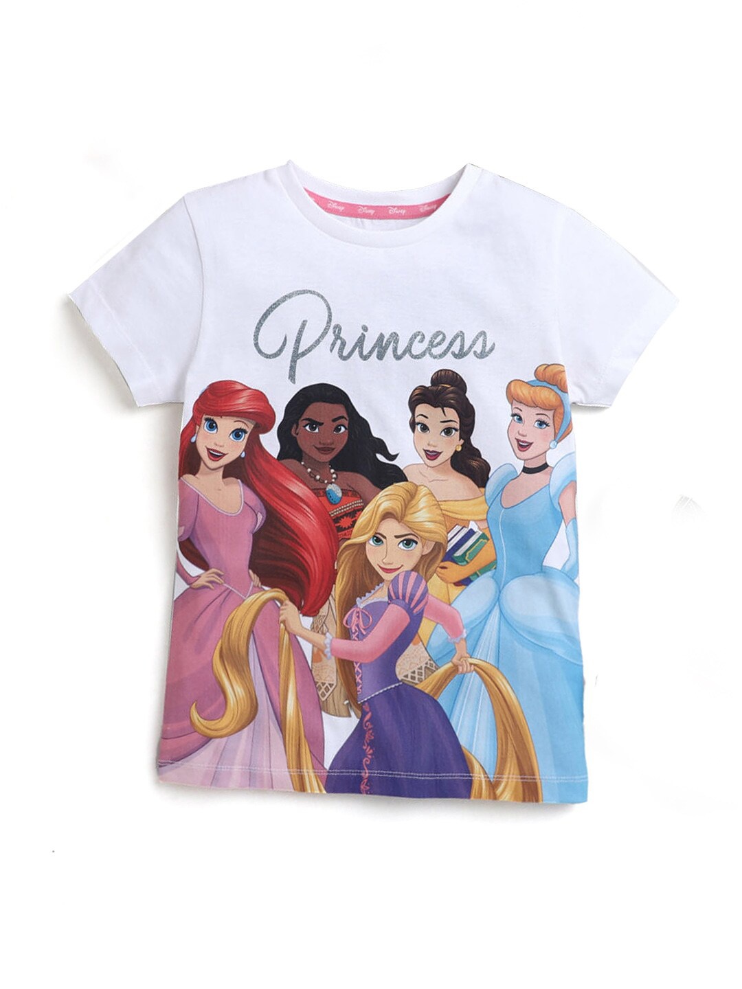 

Hopscotch Girls White & Multicoloured Barbie Printed T-shirt