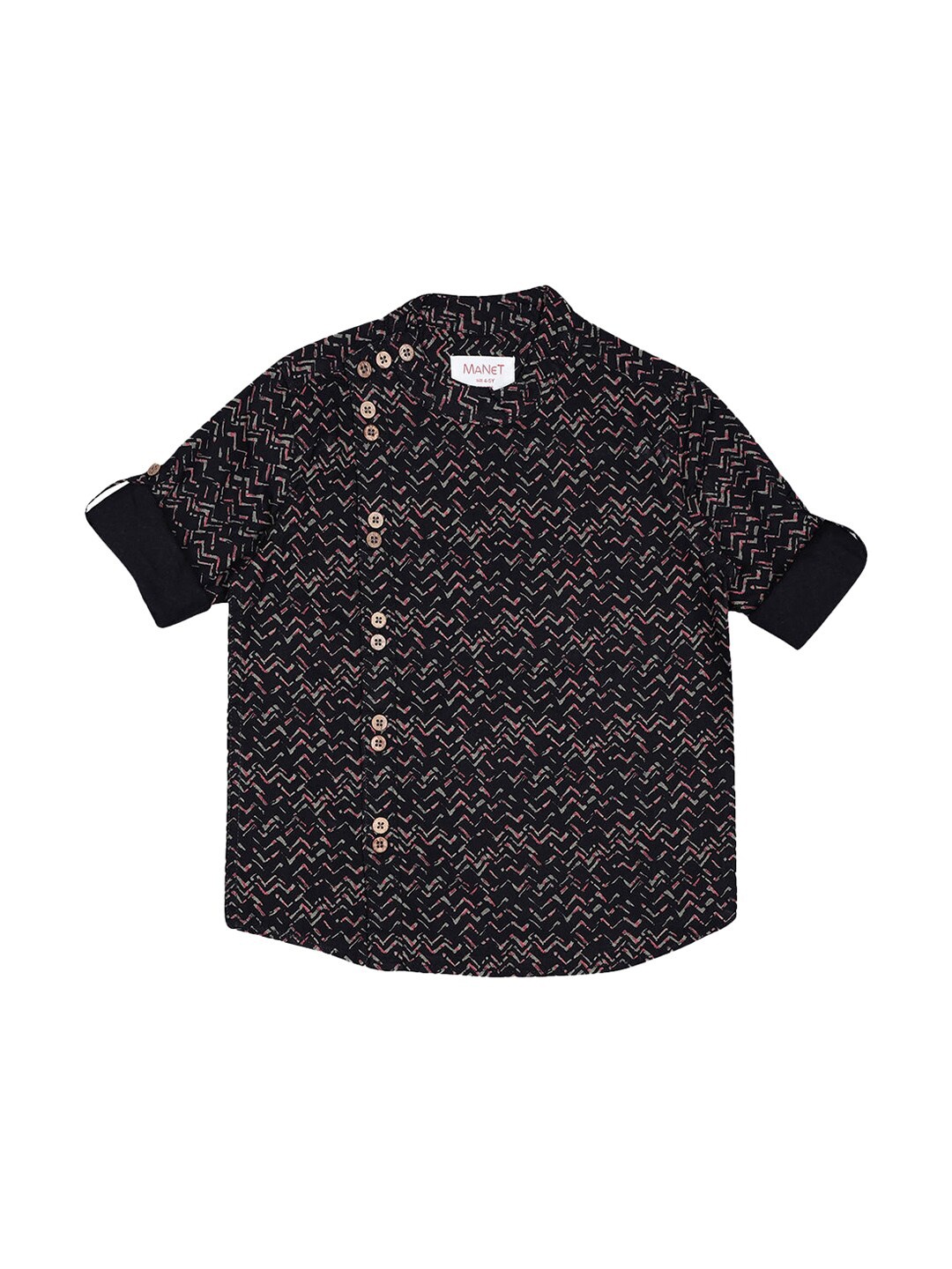 

Hopscotch Boys Black Printed Casual Shirt