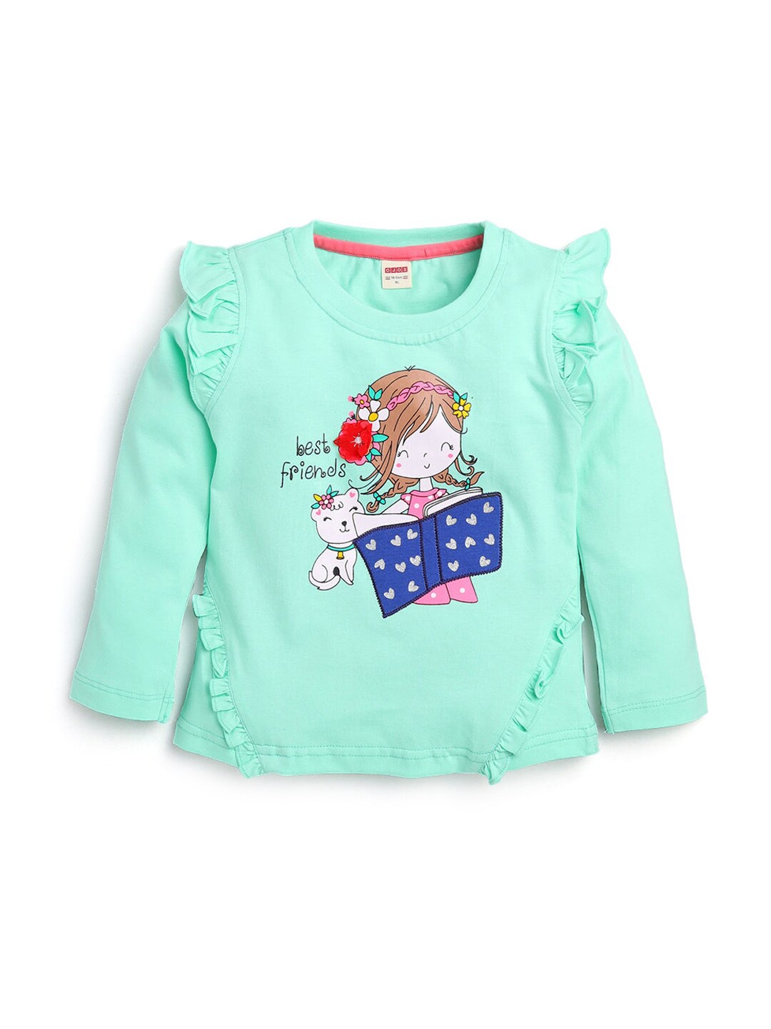 

Hopscotch Girls Coral Printed T-shirt
