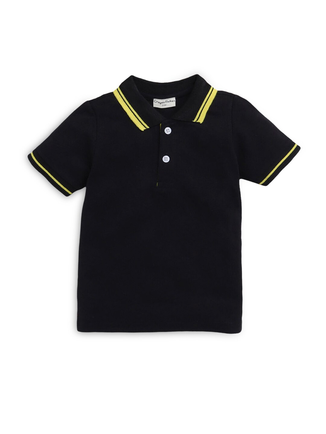 

Hopscotch Boys Black Solid Polo Collar T-shirt