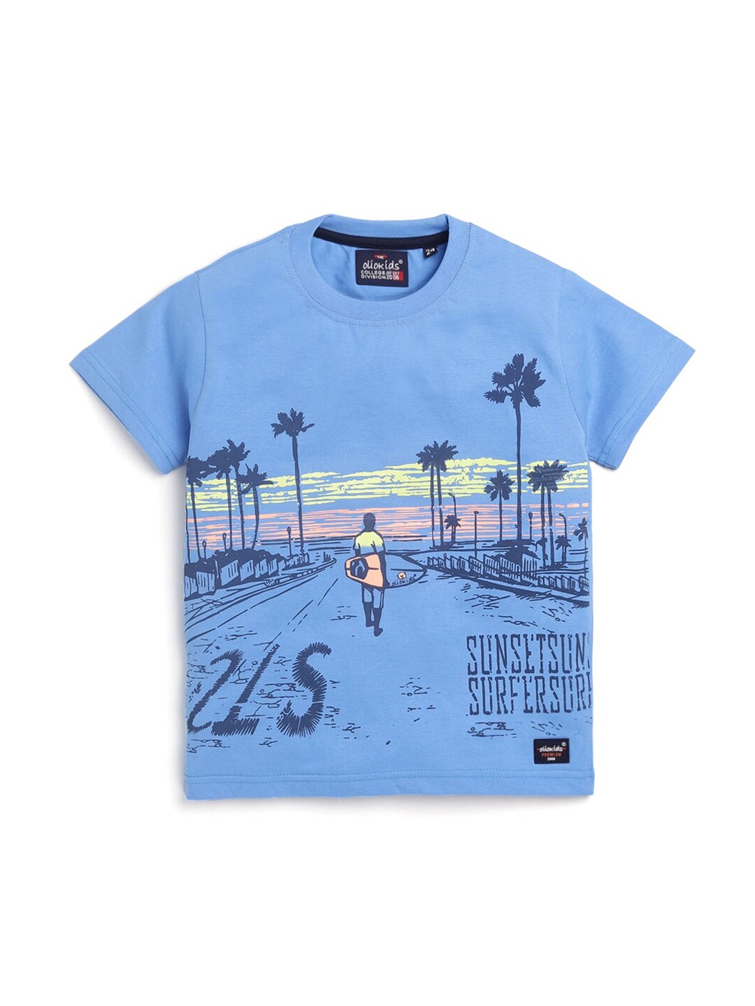 

Hopscotch Boys Blue Printed T-shirt