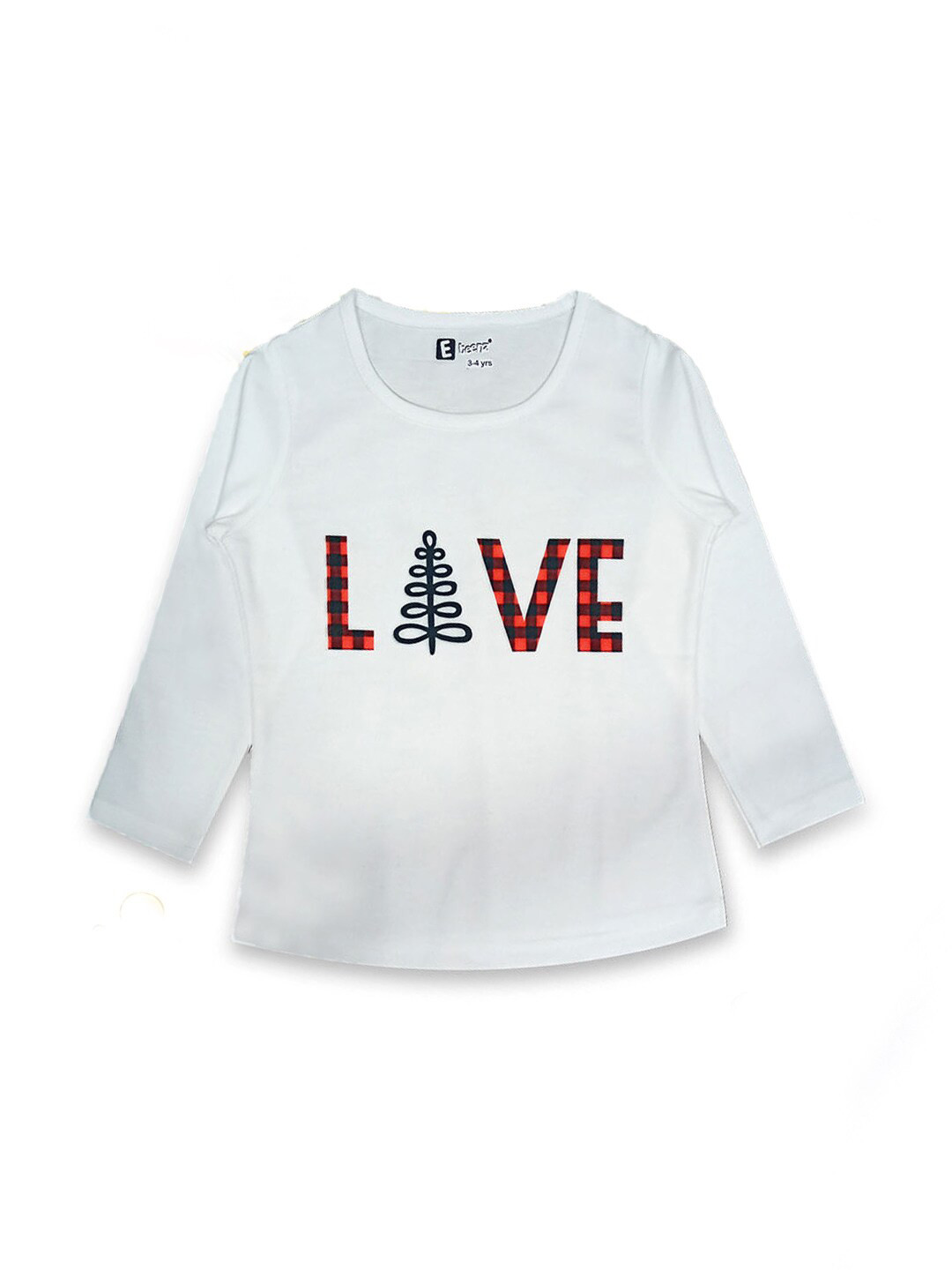 

Hopscotch Girls White Typography Printed T-shirt