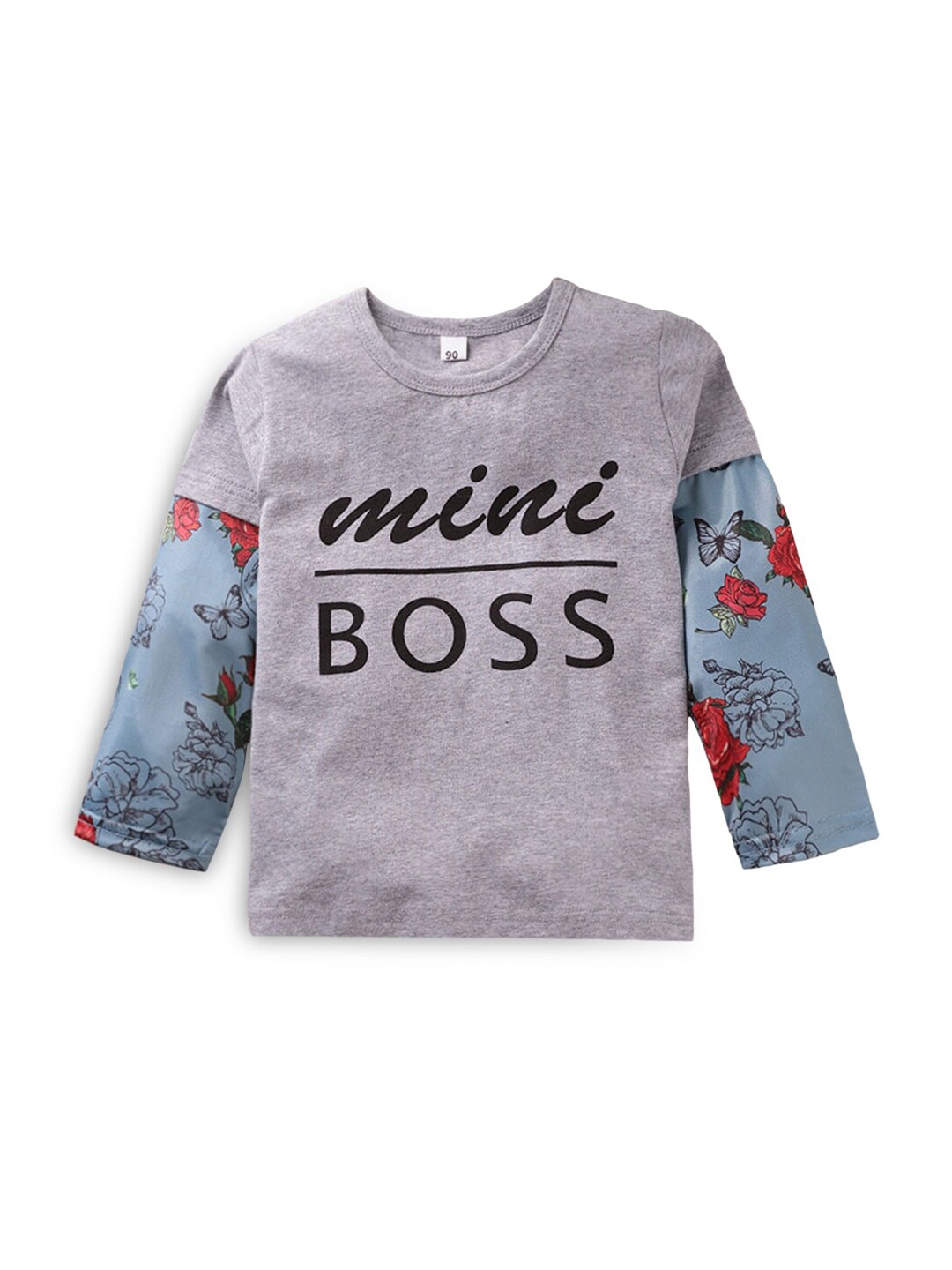 

Hopscotch Boys Grey Printed Applique T-shirt