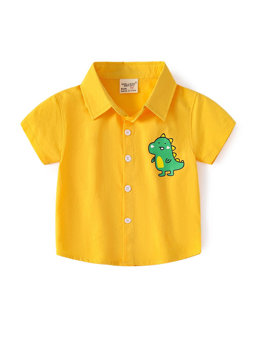 

Hopscotch Boys Yellow Printed Casual Shirt