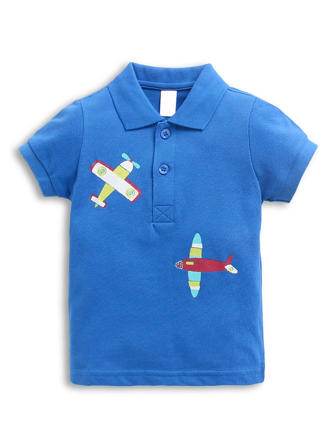 

Hopscotch Kids Blue Polo Collar T-shirt