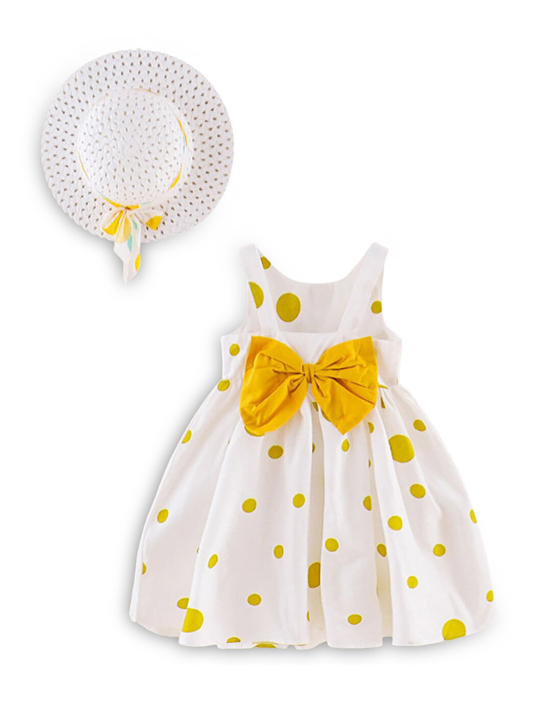

Hopscotch Yellow & White Dress With Hat
