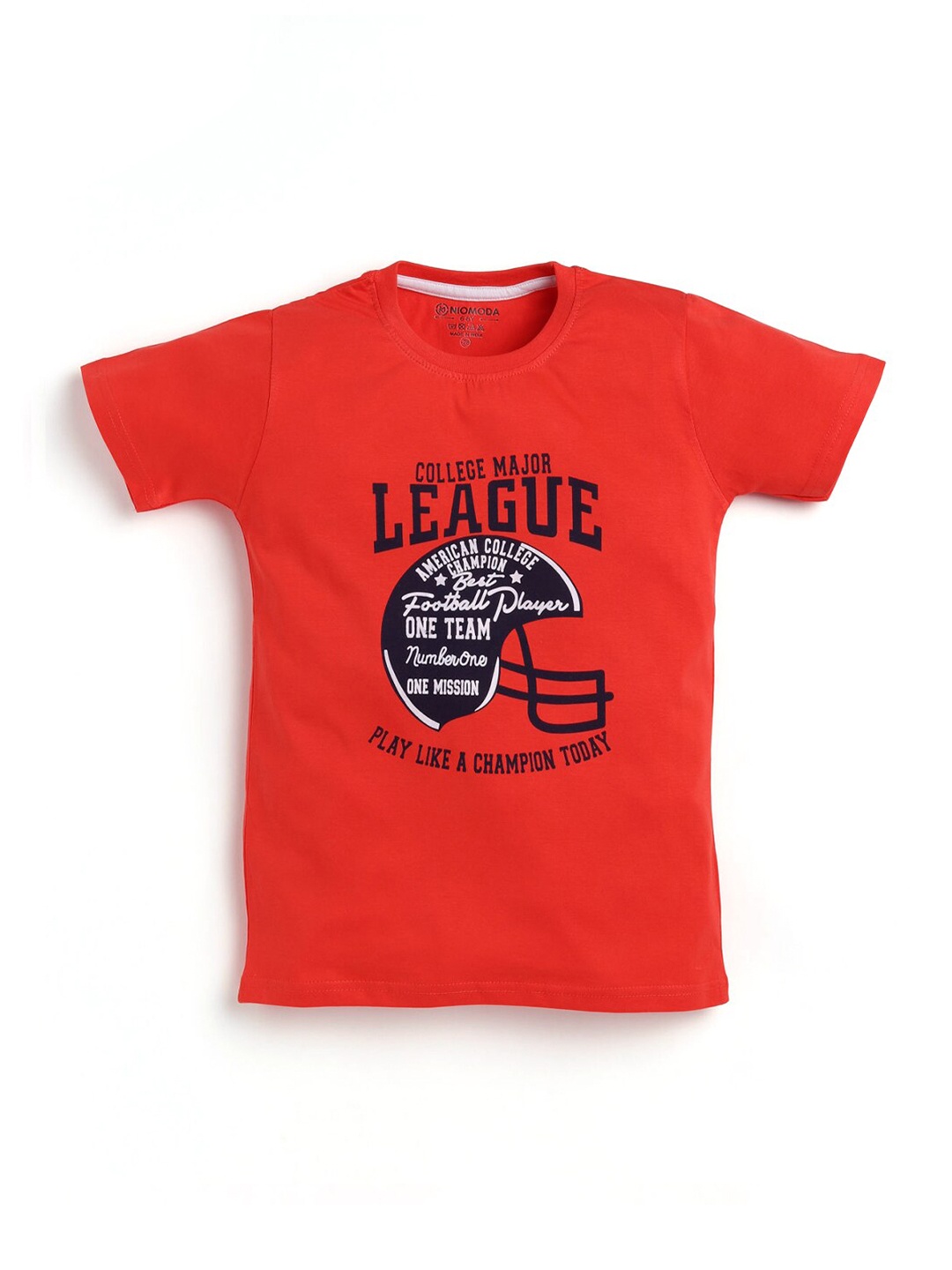 

Hopscotch Boys Red Typography Printed T-shirt