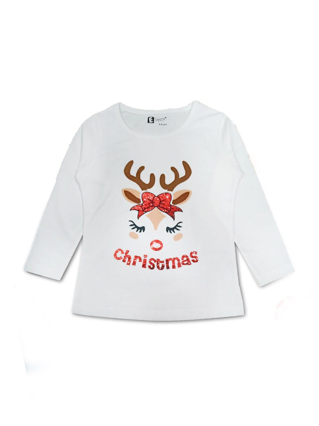

Hopscotch Girls White Graphic Printed T-shirt
