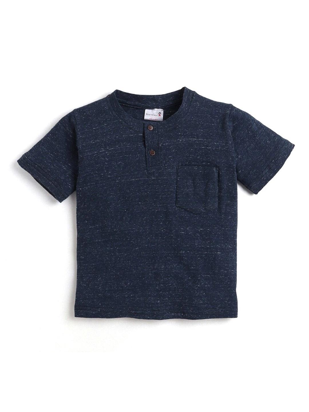 

Hopscotch Boys Blue Self Design Cotton T-shirt