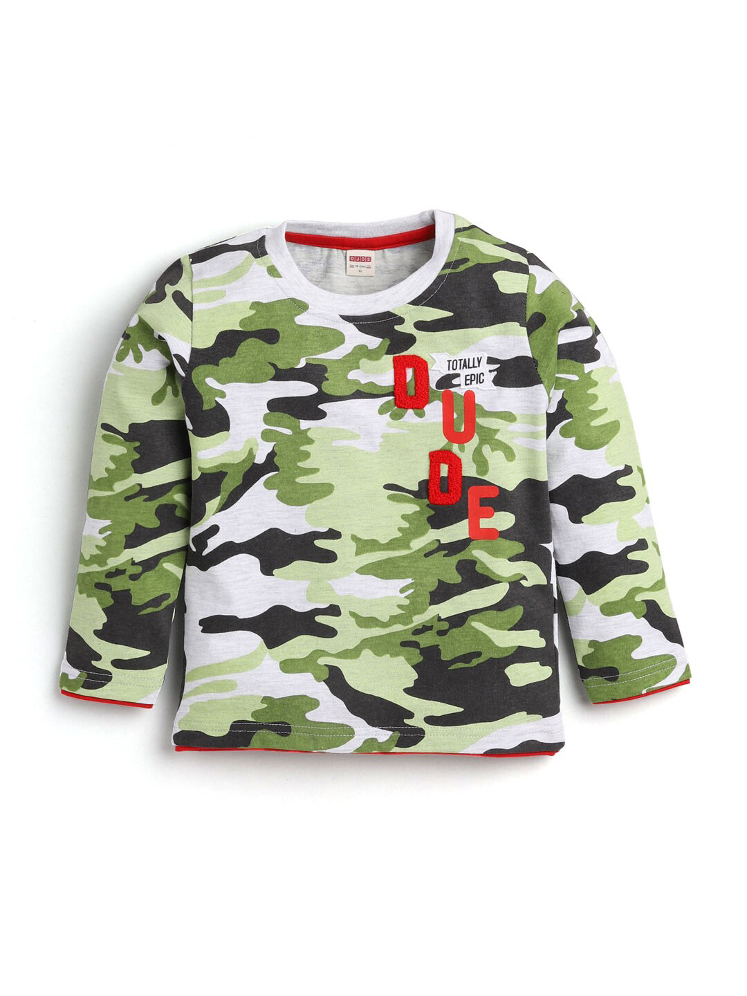 

Hopscotch Boys Grey & Green Camouflage Printed Applique T-shirt 100% Cotton