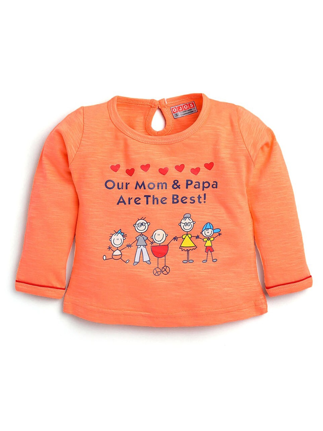 

Hopscotch Girls Orange Printed T-shirt