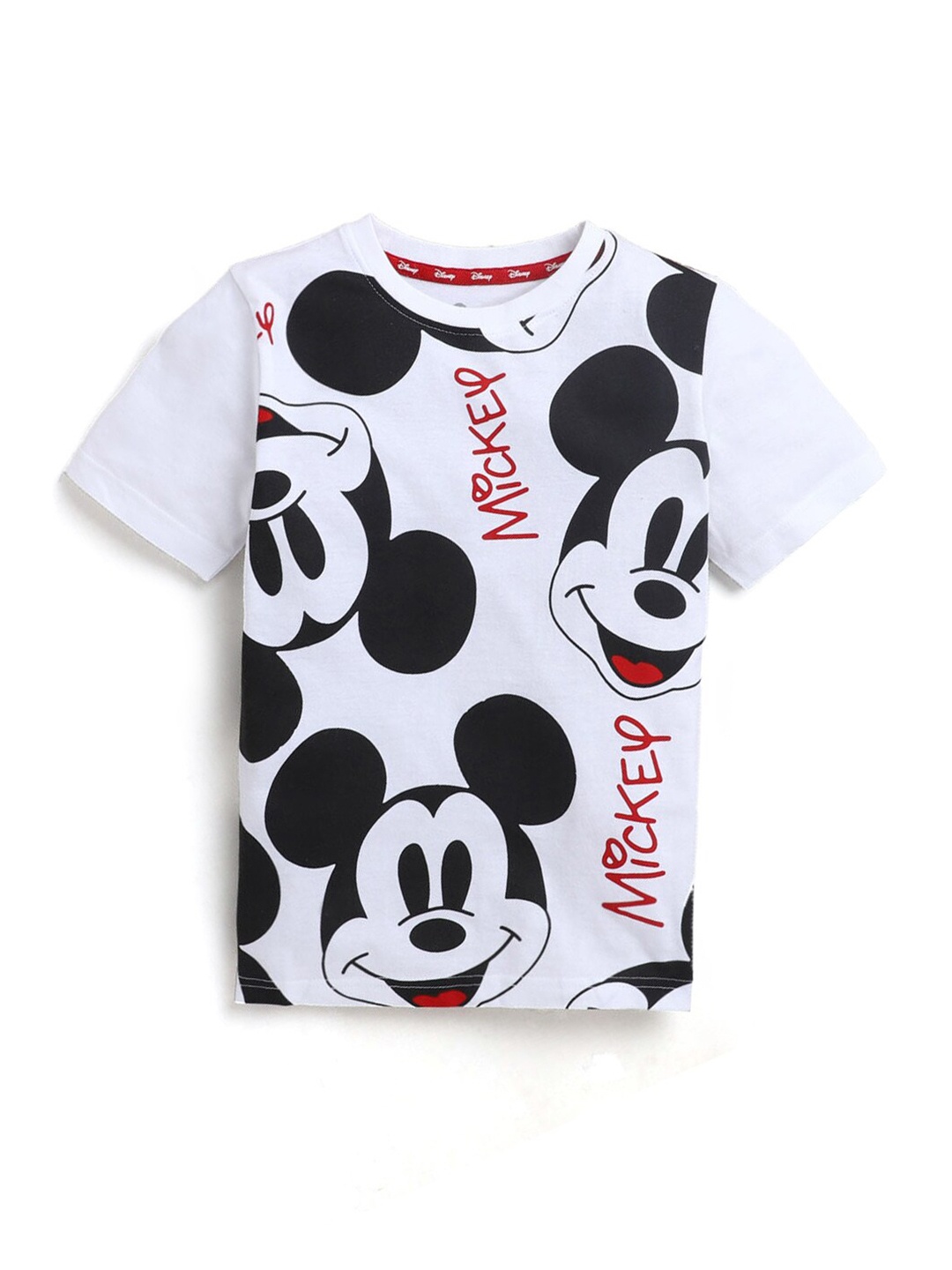 

Hopscotch Boys White & Black Mickey Mouse Printed T-shirt