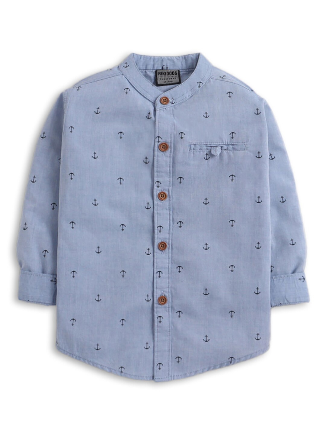 

Hopscotch Boys Blue Printed Casual Shirt