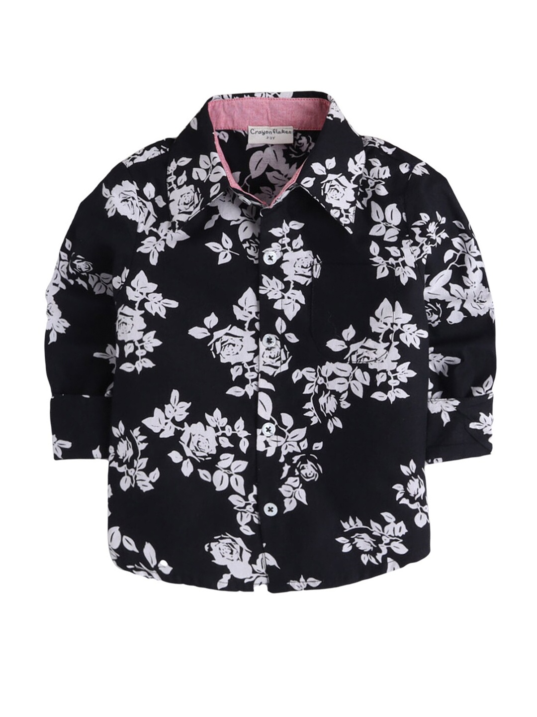 

Hopscotch Boys Black Floral Printed Casual Shirt