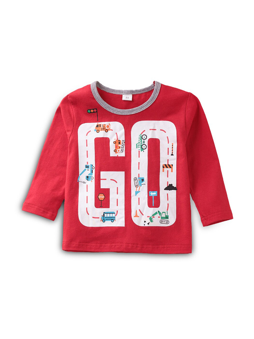 

Hopscotch Boys Red & White Printed T-shirt
