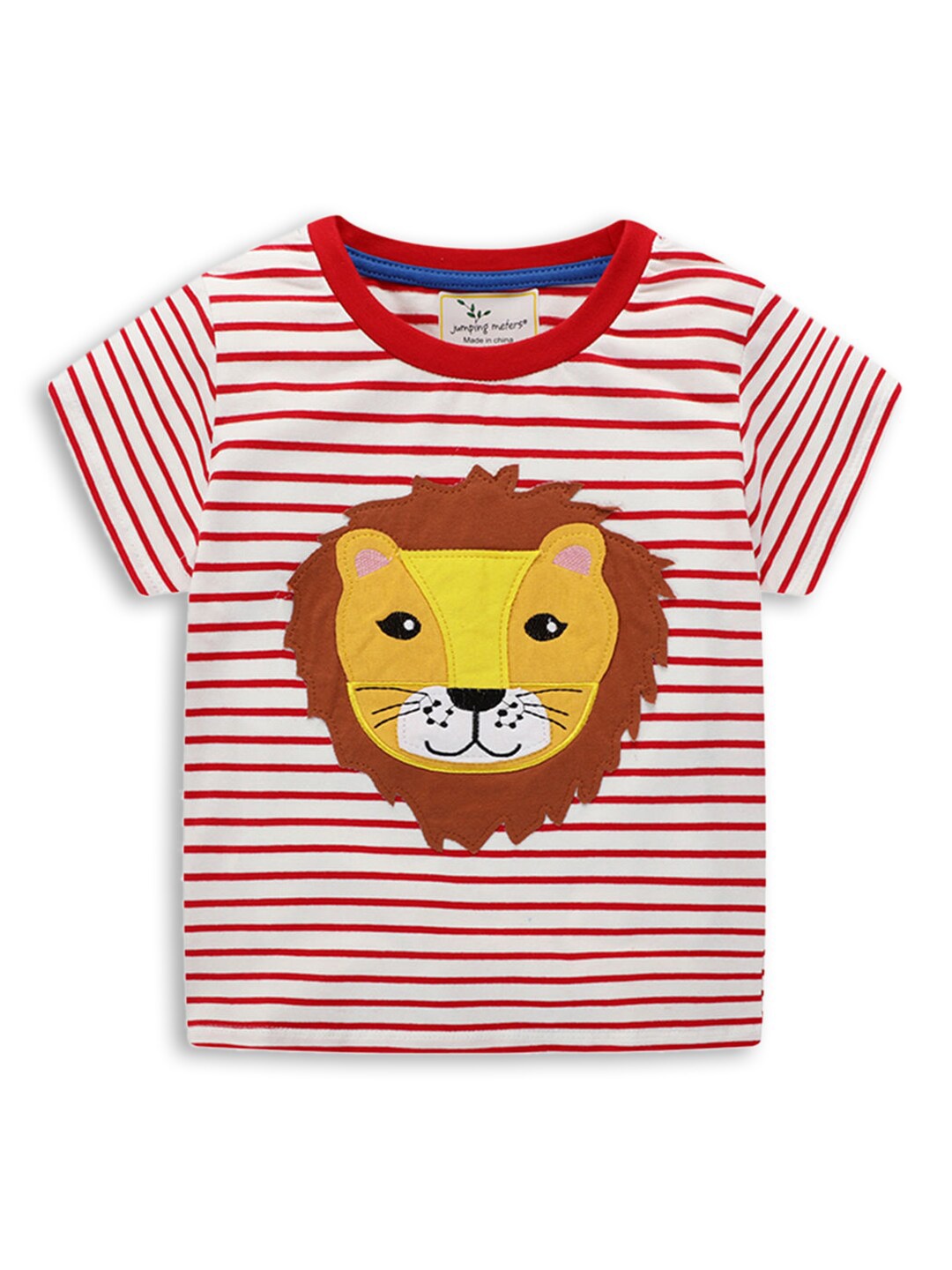 

Hopscotch Boys Brown Striped Applique T-shirt