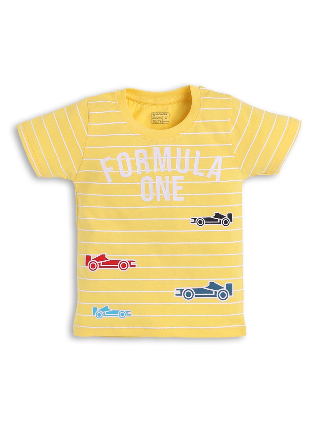 

Hopscotch Boys Yellow Striped Applique T-shirt