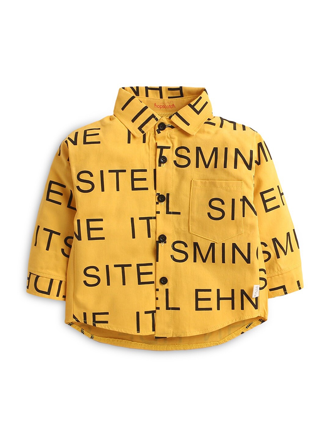 

Hopscotch Boys Yellow Printed Casual Shirt
