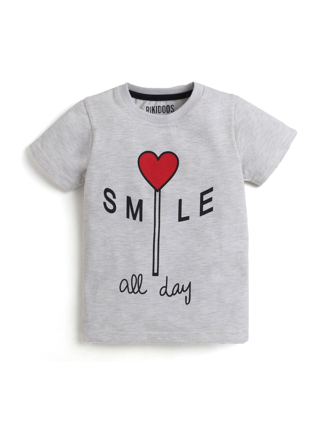 

Hopscotch Boys Grey Typography Printed T-shirt