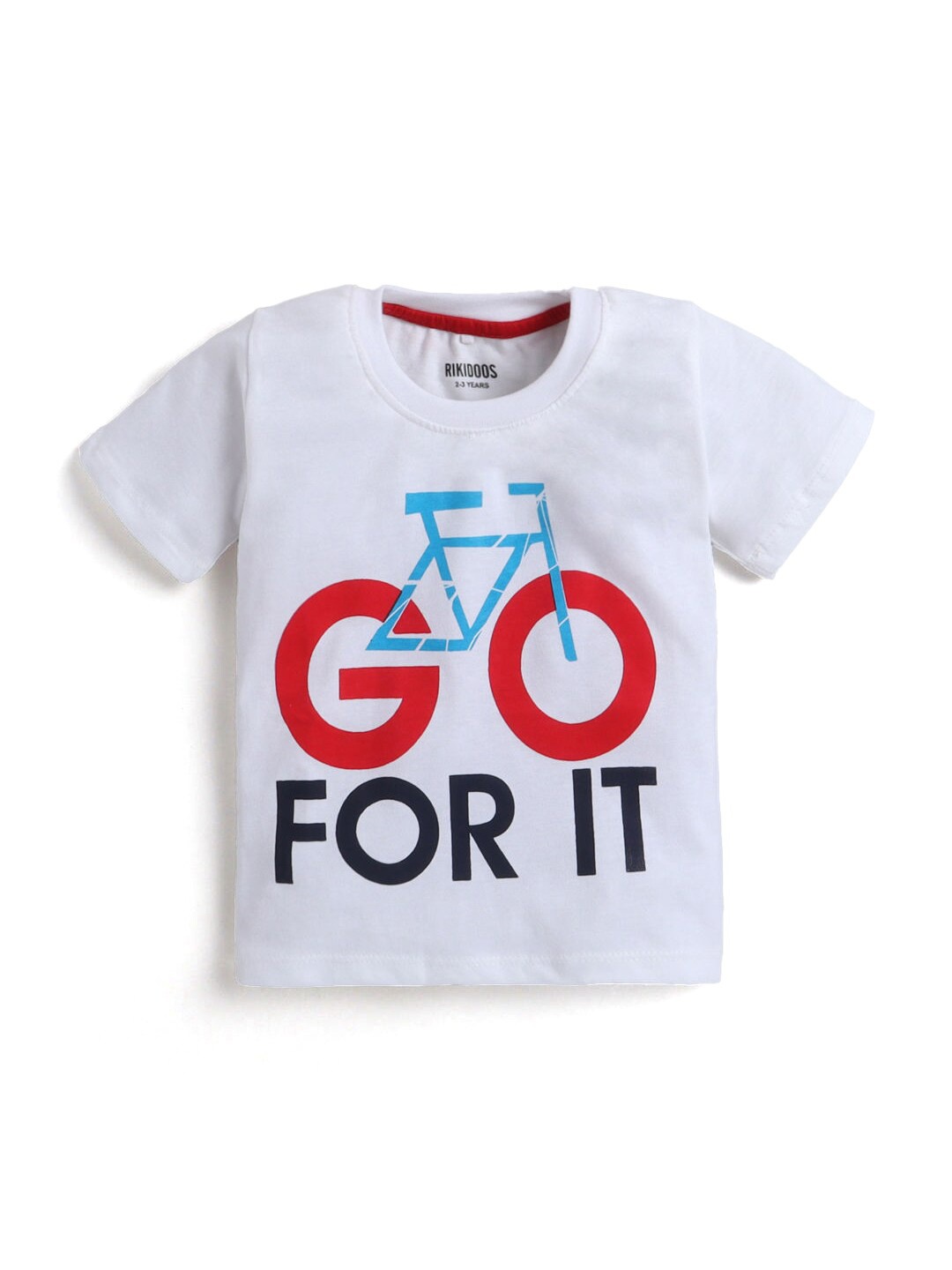 

Hopscotch Boys White Printed Applique T-shirt